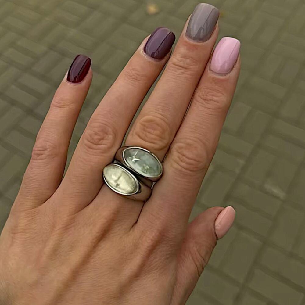 Spectra 18k gold classic fashion inlaid gemstone design simple style ring - Picture 4 of 10